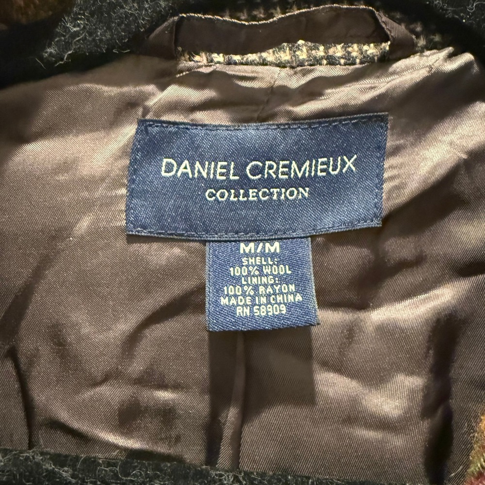 Dark Academia Daniel Cremieux M Patchwork Wool Tweed Blazer Sport Coat - Picture 3 of 11